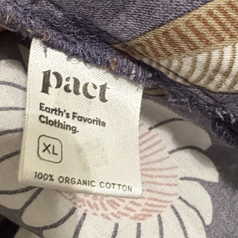 Pact Organic Cotton Cami XL Dark Purple Floral Tank V Neck Lightweight Boho - Picture 8 of 10